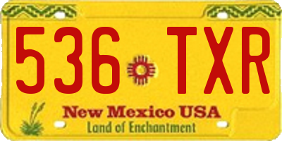 NM license plate 536TXR