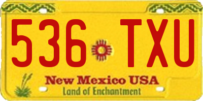 NM license plate 536TXU