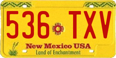 NM license plate 536TXV