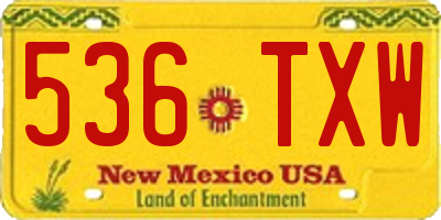 NM license plate 536TXW