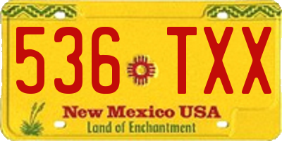 NM license plate 536TXX