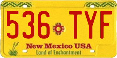 NM license plate 536TYF