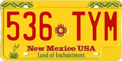 NM license plate 536TYM