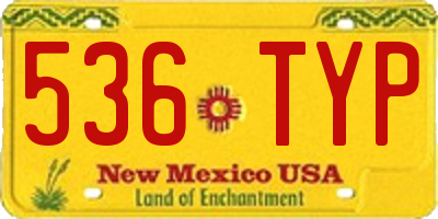 NM license plate 536TYP