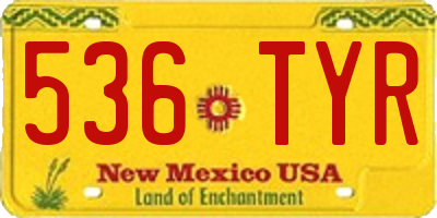 NM license plate 536TYR