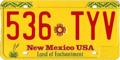NM license plate 536TYV