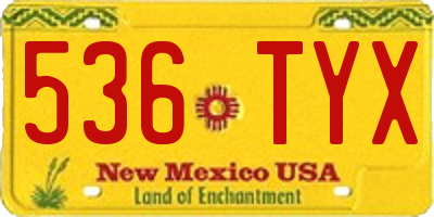 NM license plate 536TYX