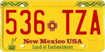 NM license plate 536TZA
