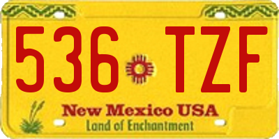 NM license plate 536TZF