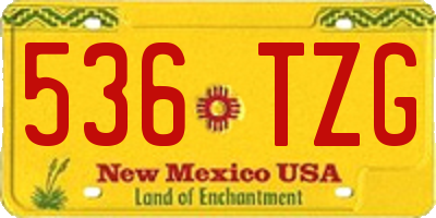 NM license plate 536TZG