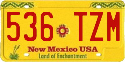 NM license plate 536TZM