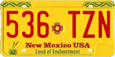 NM license plate 536TZN