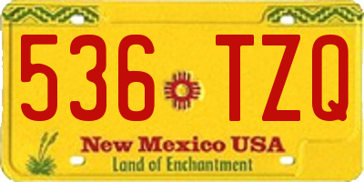 NM license plate 536TZQ