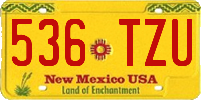 NM license plate 536TZU