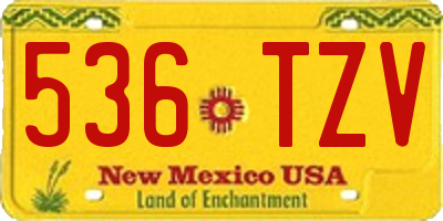 NM license plate 536TZV