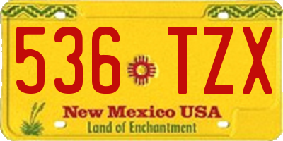 NM license plate 536TZX