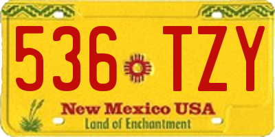 NM license plate 536TZY