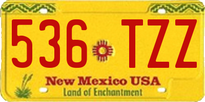 NM license plate 536TZZ