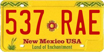 NM license plate 537RAE