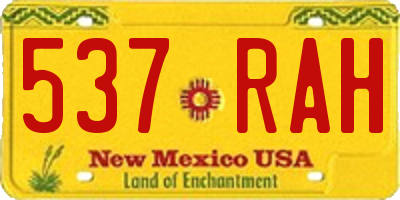 NM license plate 537RAH