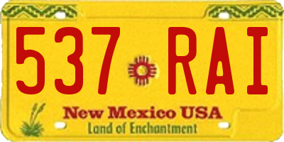 NM license plate 537RAI