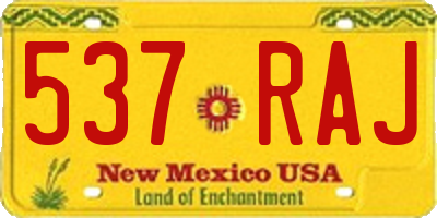 NM license plate 537RAJ