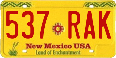 NM license plate 537RAK