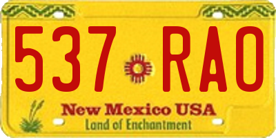 NM license plate 537RAO
