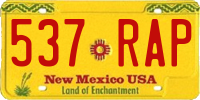 NM license plate 537RAP