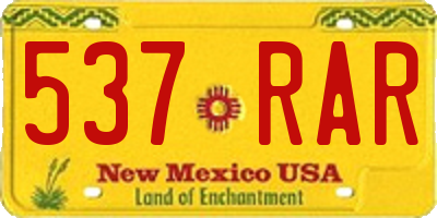 NM license plate 537RAR