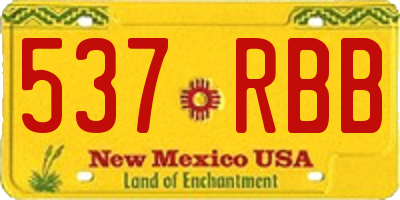 NM license plate 537RBB