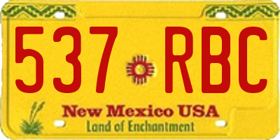 NM license plate 537RBC