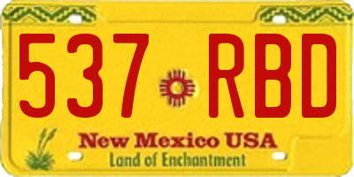 NM license plate 537RBD
