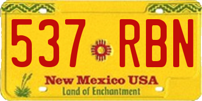 NM license plate 537RBN