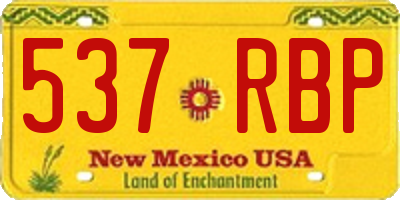 NM license plate 537RBP
