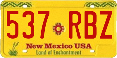 NM license plate 537RBZ
