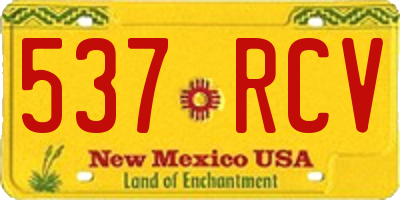 NM license plate 537RCV