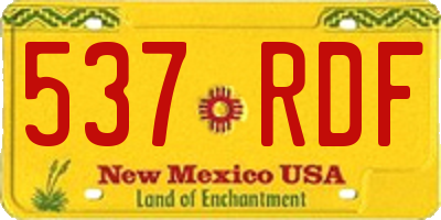 NM license plate 537RDF