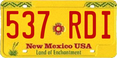 NM license plate 537RDI