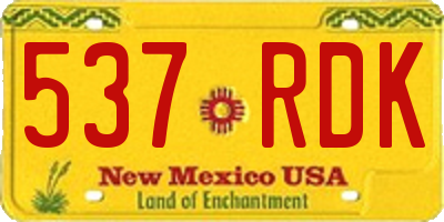 NM license plate 537RDK