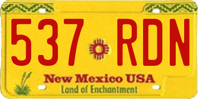 NM license plate 537RDN