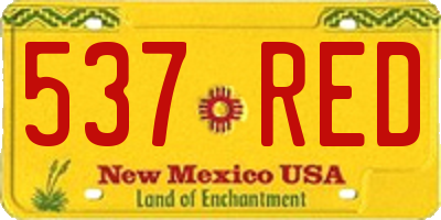 NM license plate 537RED
