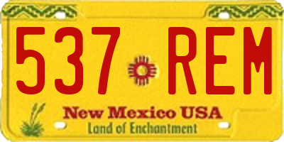 NM license plate 537REM