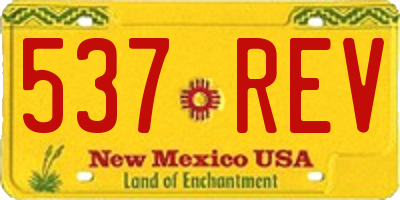 NM license plate 537REV