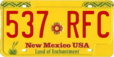 NM license plate 537RFC