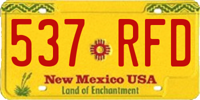 NM license plate 537RFD
