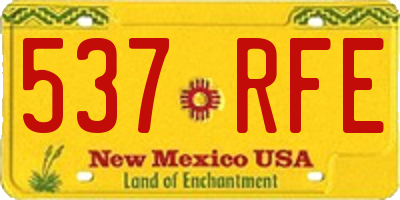 NM license plate 537RFE
