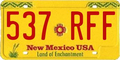 NM license plate 537RFF