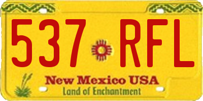 NM license plate 537RFL