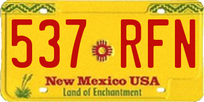 NM license plate 537RFN